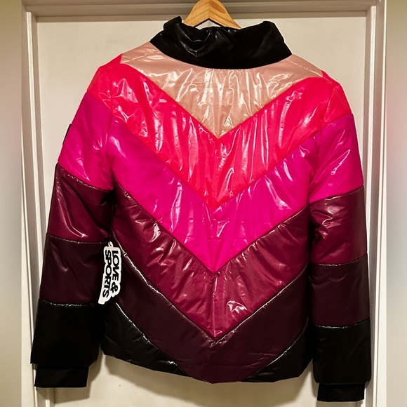 Chevron pink parka zip front Love & Sports Medium 8/10 - Picture 4 of 7